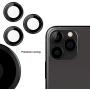 ETESTAR iPhone 11 Pro Max Camera Lens Protector, Metal Lens Cover Glass Ring Film Coverage Dust Proof Anti-Scratch Case Friendly for iPhone 11 6.1 / 11 Pro 5.8/ 11 Pro Max 6.5'' [Set of 3] - Black