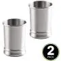 mDesign Modern Round Metal Tumbler Cup for Bathroom Vanity Countertops for Rinsing, Drinking, Storing Dental Accessories and Organizing Makeup Brushes, Eye Liners - 2 Pack - Brushed mDesign Modern Round Metal Tumbler Cup for Bathroom Vanity Countertops for Rinsing, Drinking, Storing Dental Accessories and Organizing Makeup Brushes, Eye Liners - 2 Pack - Brushed