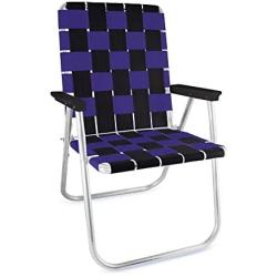 Lawn Chair USA Folding Aluminum Webbing Chair (Classic, Black//Purple)