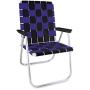 Lawn Chair USA Folding Aluminum Webbing Chair (Classic, Black//Purple)