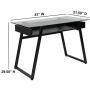 Flash Furniture Huntley Glass Computer Desk with Shelf and Black Metal Legs