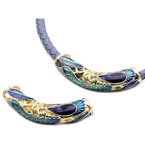shapesbyX Pack 10 Peacock Tube Sliders for Bracelet Making, Necklace Pendant Hair Beading 6mm Hole shapesbyX Pack 10 Peacock Tube Sliders for Bracelet Making, Necklace Pendant Hair Beading 6mm Hole