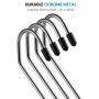 ZOBER Slack/Trousers Pants Hangers - 30 Pack - Strong and Durable Anti-Rust Chrome Metal Hangers, Non Slip Rubber Coating, Slim & Space Saving, Open Ended Design for Easy-Slide Pant, Jeans, Slacks Etc