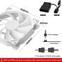 uphere 120mm White Case Fan Long Life for PC Computer Case Cooling 3-Pack(12WT3-3)