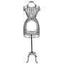 MyGift Vintage Designers Black Metal Adjustable Wire Frame Dress Form Display Stand/Freestanding Mannequin Garment Rack