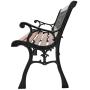 YYAO Garden Bench Outdoor Patio Bench 50'' Metal Bench Park Bench with Armrests Backrest,Hardwood Patio Furniture Bench for Porch Work Entryway Yard Lawn,Bronze & Natural