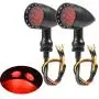 PBYMT Motorcycle Bullet Style Turn Signal Light Red Lamp Compatible for Chopper Bobber Cruiser Honda Suzuki Kawasaki Yamaha Harley BMW More (Black Housing) PBYMT Motorcycle Bullet Style Turn Signal Light Red Lamp Compatible for Chopper Bobber Cruiser Honda Suzuki Kawasaki Yamaha Harley BMW More (Black Housing)