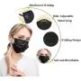 DIOLV 50 Pcs Disposable Face Mask 3 Layer Protective Masks Black DIOLV 50 Pcs Disposable Face Mask 3 Layer Protective Masks Black