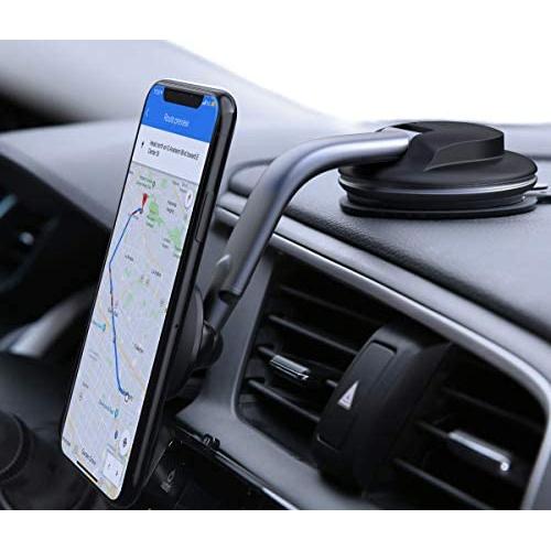 AUKEY Car Phone Mount 360 Degree Rotation Dashboard Windshield [Strong Magnetic] Cell Phone Holder for Car Compatible with iPhone 11 Pro/11/XS Max/XS/8/7 and More