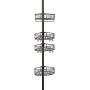 iDesign Twigz Metal Wire Rod Corner Shower, Adjustable 5-9 Pole and Baskets for Shampoo, Conditioner, Soap with Hooks for Razors, Towels, Tension Caddy