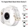 HATALKIN Compatible with Apple Watch Band Case 44mm Series 6/SE/5/4, Sport Liquid Silicone Bands & Metal/PC Cover for Apple Watch SE 44mm & iWatch Series 4/5/6 44mm (White/Rose Gold)