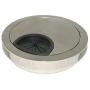 Computer Desktop Round Hole Cover 2PCS 53mm Hole Dia Brushed Silver Zinc Alloy Desk Table Grommet Cable Cord Hole Cover for Home and Office