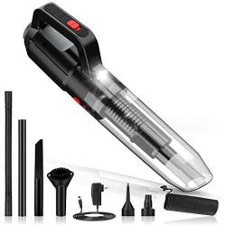 Cordless Vacuum, Handheld Vacuum Cleaner with 12kPa Power Suction, Rechargeable Wet & Dry Hand Vac for Car/Home/Kitchen, Washable HEPA Filter, Quick Charge, Black