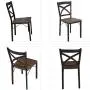 Dporticus 5-Piece Dining Set Industrial Style Wooden Kitchen Table and Chairs with Metal Legs- Espresso Dporticus 5-Piece Dining Set Industrial Style Wooden Kitchen Table and Chairs with Metal Legs- Espresso