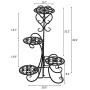 Plant Stand Metal Flower Holder Racks with 4 Tier Garden Decoration Display Wrought Iron 4 Layers Planter Rack Shelf Organizer for Indoor Outdoor, Black