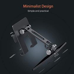 Ipad Stand Aluminum Metal Tablet Holder for Desk Angle Height Adjustable Ipad Holder for IPad Pro 9.7, 10.5, 12.9 Air Mini 4 3 2, Kindle, Nexus,Tablet Stand Gray