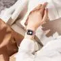 Joyozy Compatible with Apple Watch Band 40mm,Bling Dressy Jewelry Metal Band & Protective Crystal Diamond Case for Iwatch Series 6/5/4/SE (Rose Pink+Tool, 40MM)