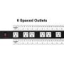 Opentron OT16063 Heavy Duty Metal Surge Protector Power Strip with Mounting Parts 6 White Outlets 3 Feet Power Cord