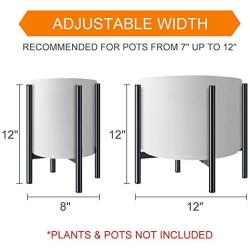 Plant Stand - Metal Plant Stands for Indoor Plants Adjustable for 8-12 inches Plant Pot (not Included), Planter Stand Mid Century Stable & Stylish Plant Pot Stand for Outdoor -1 Pack