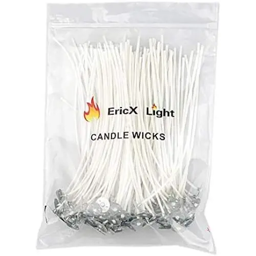 EricX Light 100 Piece Cotton Candle Wick 6'' Pre-Waxed for Candle Making,Candle DIY EricX Light 100 Piece Cotton Candle Wick 6'' Pre-Waxed for Candle Making,Candle DIY