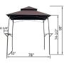 Feelway BBQ Canopy Outdoor Barbecue Grill Metal Gazebo W/ Lights 2-Tier
