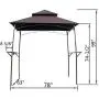Feelway BBQ Canopy Outdoor Barbecue Grill Metal Gazebo W/ Lights 2-Tier