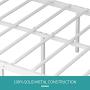 mecor Twin Curved Metal Bed Frame / Mattress Foundation/Platform Bed for Kids Girls Boys with Steel Headboard Footboard,No Box Spring Needed,White/Twin Size