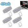 Car Seat Belt Clips 4Pack Universal Car Belt Buckle Stopper Metal Rust Proof Durable (gray)