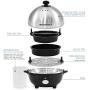 Elite Cuisine EGC-508 Egg Poacher, Omelet & Soft, Medium, Hard-Boiled Egg Cooker with Auto-Off, Buzzer and Stainless Steel Tray, 7 Egg Capacity, Black