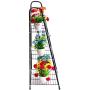 DOEWORKS 3 Tier Metal Plant Stand, Ladder-Shaped Storage Rack Stand Shelf,Shoe Organizer, Utility Storage for Indoor Outdoor Use, Black