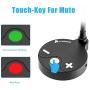 Computer Microphone MAONO AU-GM10 Metal USB Cardioid Condenser Gooseneck Desktop Mic with Touch-Key Mute and Volume Control, Headphone Jack, LED Indicator