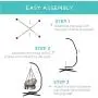 Best Choice Products Metal Hanging Hammock C-Stand for Chair, Porch Swing w/Weather-Resistant Finish, Offset Base, 360-Degree Rotation