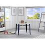 Delta Children Bistro Kids Play Table with 2-Piece Chair Set | Navy with Driftwood | Ideal for Arts & Crafts, Snack Time, Homeschooling, Homework & More