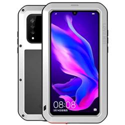 GFU Tempered Glass Armor Huawei P30 Case, Outdoor Dustproof Cover Shell for Huawei P30 Full Body Hybrid Heavy Duty Metal Shockproof (Silver, P30)