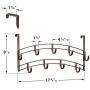 Lynk Over Door 9 Hook Rack Shirt, Belt, Hat, Coat, Towel Organizer, Bronze