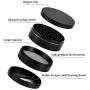 Large Herb Grinder 3 Inch 4 Chambers Flat Spice Grinder with Cleaning Brush (75mm) (Black) (Black)
