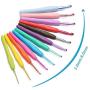 Crochet Hook Set Ergonomic ,Soft Handle Needles for Crocheting 12pcs Yarn Knitting kit with Case ,Coloured 2mm(B)-8mm(L) hooks for arthritic hand Best Gift for Women