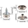 AIEX Canvas Snaps Kit, Stainless Steel Fastener Screw Snaps for Furniture Canvas Marine Grade Boat Cover Snap Silver Metal Snap Button Kit with Setting Tool (150 PCS)