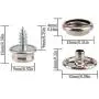 AIEX Canvas Snaps Kit, Stainless Steel Fastener Screw Snaps for Furniture Canvas Marine Grade Boat Cover Snap Silver Metal Snap Button Kit with Setting Tool (150 PCS)