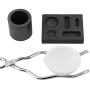 Hilitand 4pcs Fire Graphite Set Crucible + Tongs + Bowl + Combination Mould, Used for Platinum, Gold, Silver, Brass, Alloy Smelting