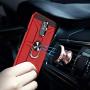 TJS Phone Case Compatible with LG Aristo 4,Aristo 4 Plus +,Escape Plus,K30 2019,Arena 2,X2 2019,Tribute Royal, [Full Coverage Tempered Glass Screen Protector] Metal Ring Magnetic Support (Red)