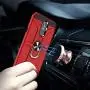 TJS Phone Case Compatible with LG Aristo 4,Aristo 4 Plus +,Escape Plus,K30 2019,Arena 2,X2 2019,Tribute Royal, [Full Coverage Tempered Glass Screen Protector] Metal Ring Magnetic Support (Red)