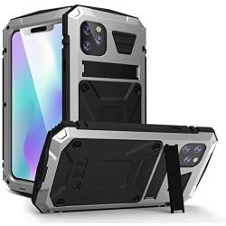 WintMing Compatible with iPhone 11 Pro Aluminium Metal Case Waterproof Dropproof Shockproof Dustproof Cover Built-in Screen Protector Military Grade Defender Case with Kickstand