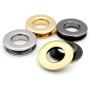 CRAFTMEmore Metal Push Snap Together Grommet Flat Surface Snap Rings Eyelet O-Rings Purse Loop Easy Installation Pack of 4 Complete Rings (17mm (11/16''), Silver)