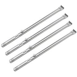 BBQration 4-Pack 14 3/8 Inch SSA476A Stainless Steel Burner Replacement for Charbroil 463240015, 463240115, 463242515, 463242715, 463242716, 463276016, 463343015, Tube Pipe Burner Replacement Part