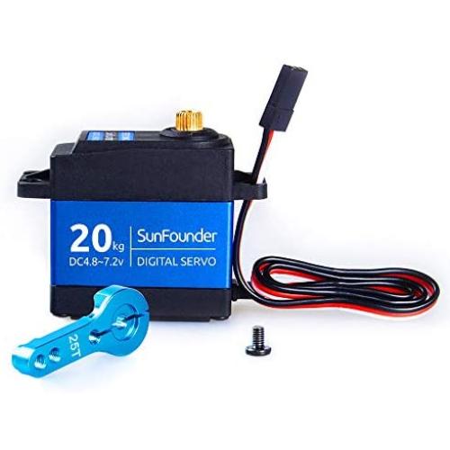 SunFounder 20KG Servo Motor Waterproof High Torque Servo, SF3218MG Metal Gear Digital Servo, Aluminium Case, Control Angle 270° for RC Robot Cars