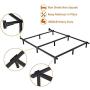 Adjustable Metal Bed Frame for Box Spring, ZIYOO Heavy Duty 9-Leg Support Bed Base for Box Spring and Mattress Set, Fits for Full,Queen,King, Cal King Size