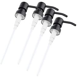 KEEGH Soap Dispenser Replacement Pump, 4pack Rust-Proof Stainless Steel with Black Metal Coated Pumps Fit Standard 8oz / 16oz Boston Round Bottles