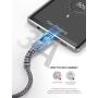 USB Type C Cable 3A Fast Charging [2-Pack 3.3ft], JSAUX USB-A to USB-C Charge Braided Cord Compatible with Samsung Galaxy S10 S9 S8 S20 Plus A51 A11,Note 10 9 8, PS5 Controller, USB C Charger(Grey)