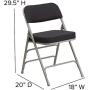 Flash Furniture HERCULES Series Premium Curved Triple Braced & Double Hinged Black Pin-Dot Fabric Metal Folding Chair